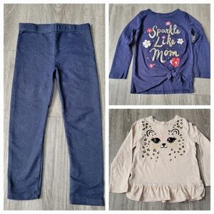Toddler Girls Leggings And Long Sleeve Shirt Bundle